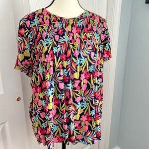 Women’s vibrant Boden smoke top blouse size US 16/18